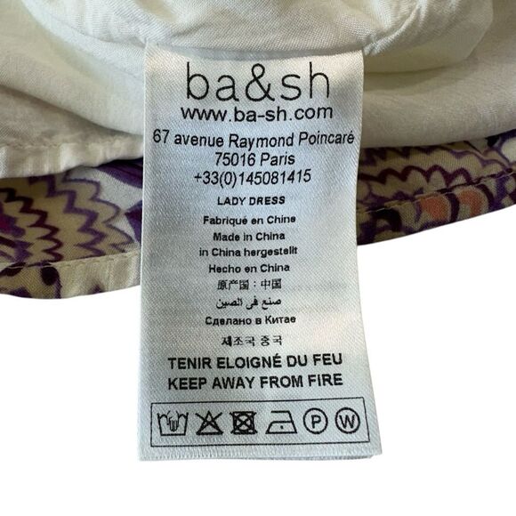 Ba&sh YSEE Purple Floral Print Woven Lightweight Summer Midi Dress, 1/4 - Picture 10 of 15